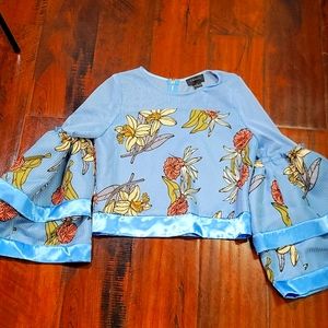 Gracia Floral Netted Top